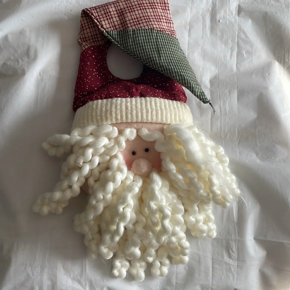🎅 Rustic Santa Claus Door Knob Hanging Decoration -  Charming Holiday Accent!